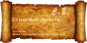 Czingráber Beatrix névjegykártya